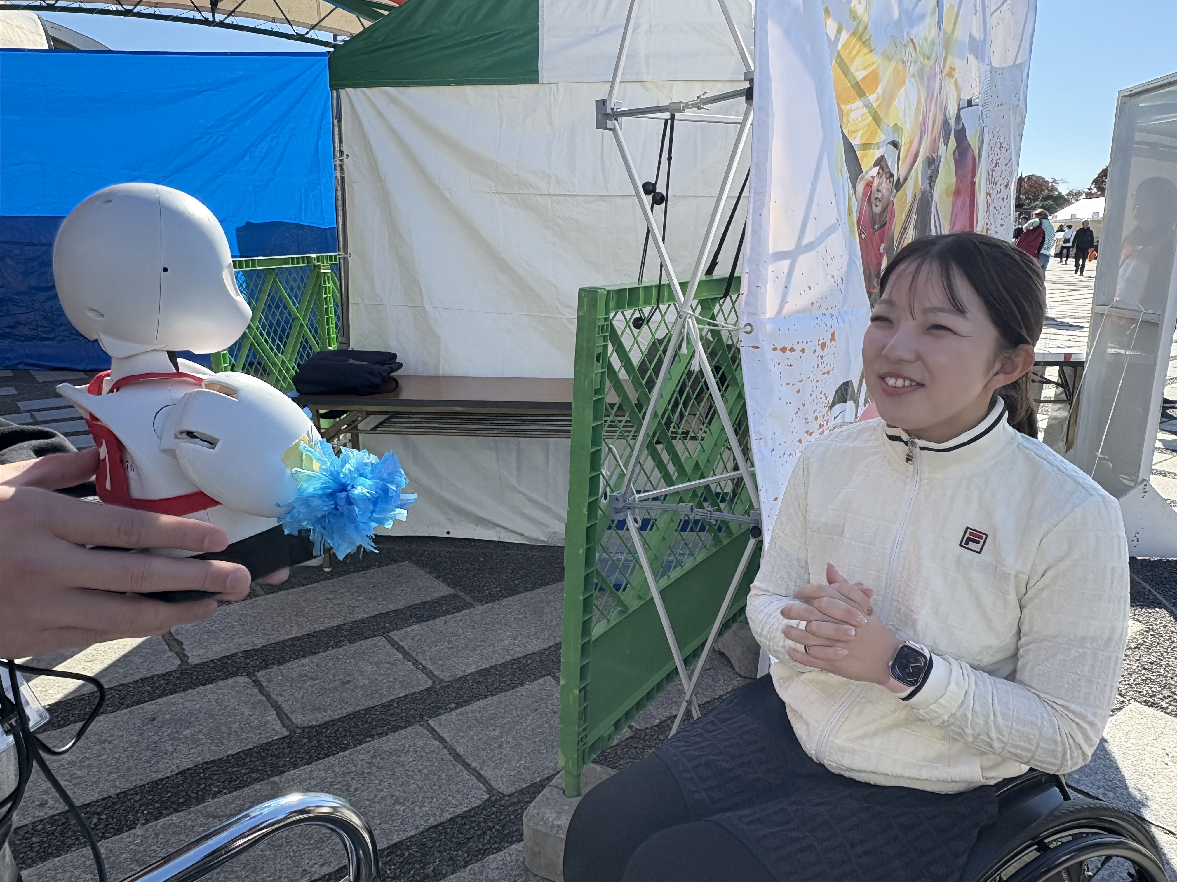田中愛美選手との交流の様子